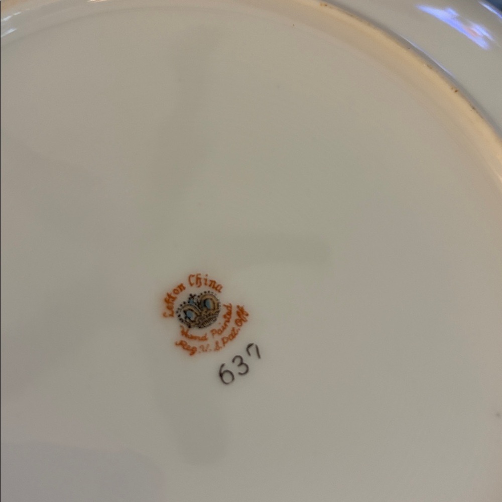 Lefton China hand painted Rose chintz luncheon/ tea. Set of two. Pattern # 637 - Picture 2 of 3